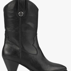 Frye June Black Leather Western Boots